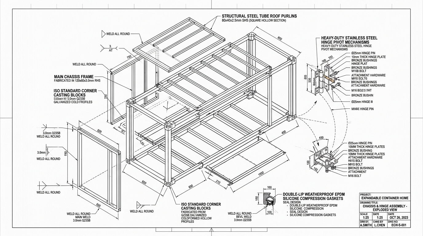 Chassis & Pivot Hinge Isometric Detail