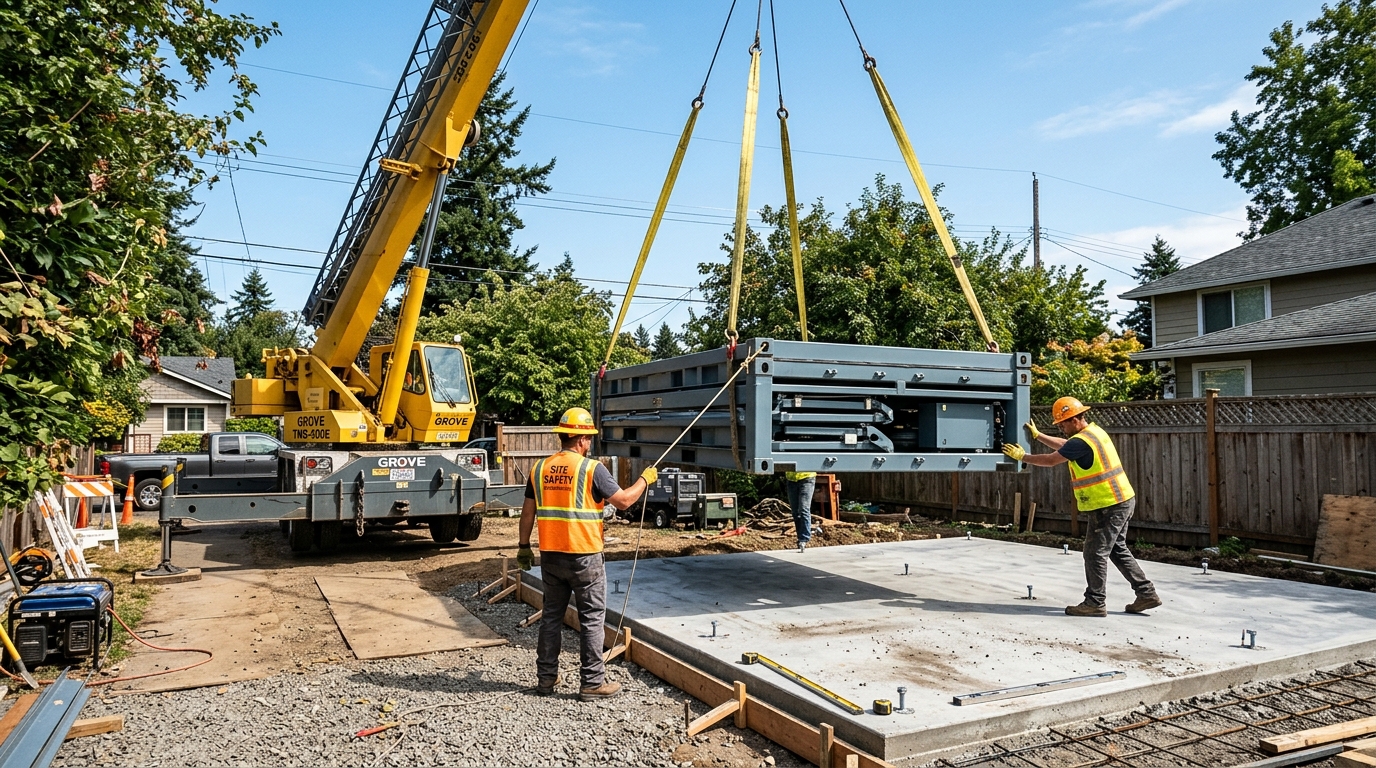 Evermore Prefab Living Crane Offloading Walkthrough